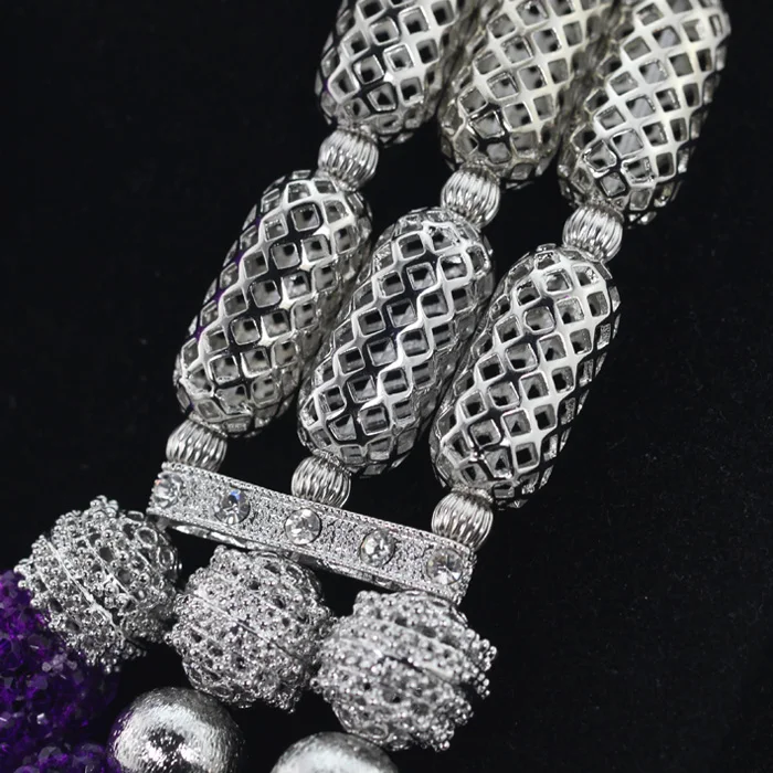 Невероятные фиолетовые хрустальные бусы наборы нигерийских африканских