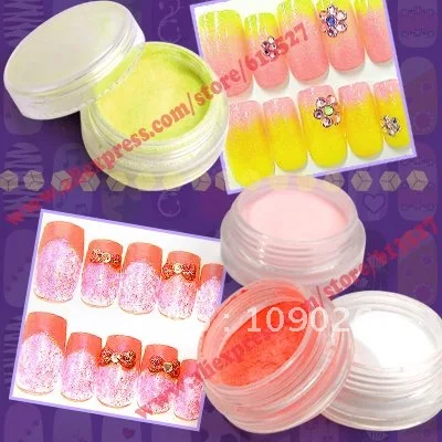 Неоновый акриловый порошок для ногтей разных цветов 10 горшков|colored nail acrylic