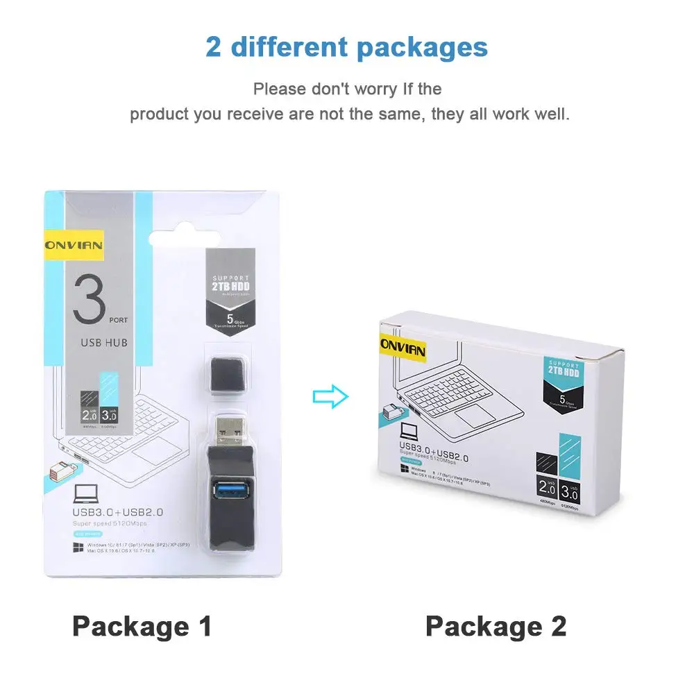 Onvian usb-хаб 3,0 мини USB разветвитель 3 порта USB 3,0 концентратор 5 Гбит/с высокоскоростной Мульти USB порт 3,0 2,0 для ПК ноутбука MacBook телефона