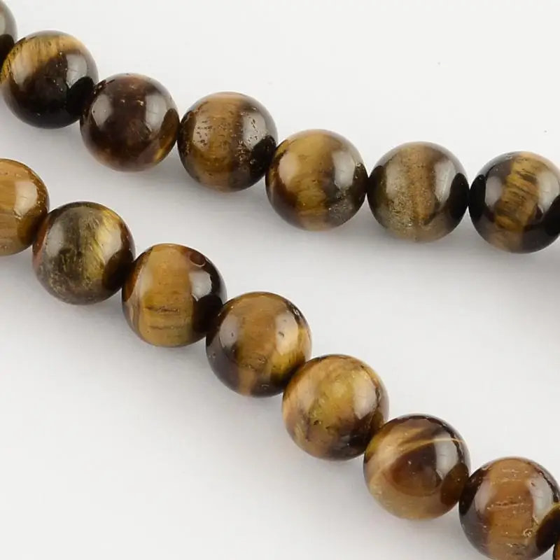 

Natural Tiger Eye Round Bead Strands, 10mm, Hole: 1mm; about 38pcs/strand, 14.9"