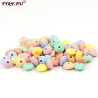 tyry hu 500pc silicone lentil beads baby teething bead teether safe toys for diy necklace pacifier chain jewelry making bpa free