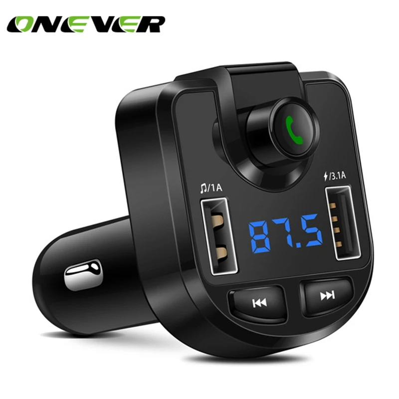 FM трансмиттер Onever автомобильный с 2 USB портами и поддержкой TF карт|fm modulator|car kit