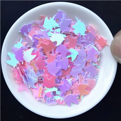Mix AB White Pink 500 шт./лот, цветные, Размер 10 мм, в форме единорога, с блестками, в форме единорога, рога, с блестками, для шитья, ремесла, одежды, аксессуары «Единорог» - Цвет: Mix AB White Pink