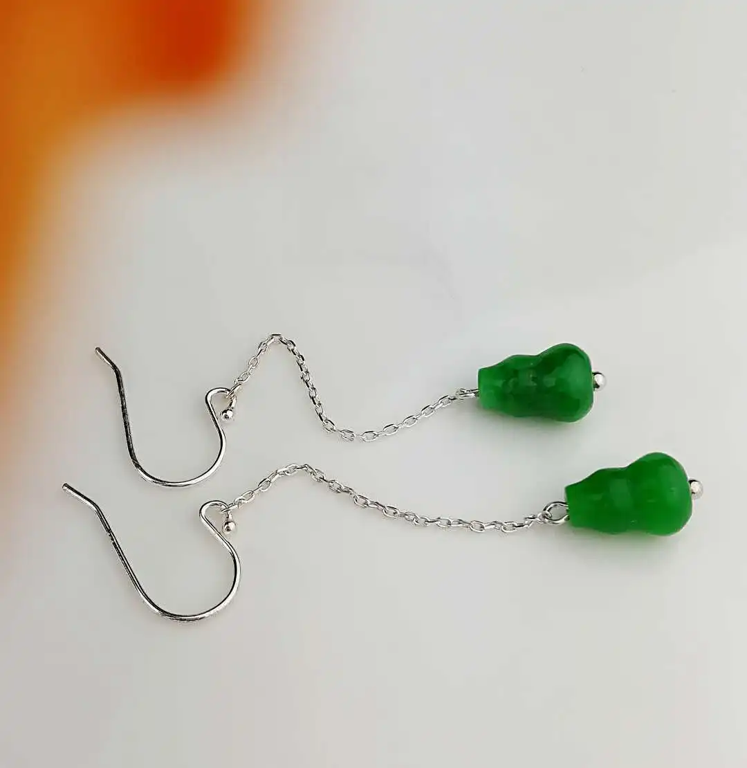 Лидер продаж 2018 новые серьги модные ювелирные украшения Tielong Raw Jadeite Jade изящная