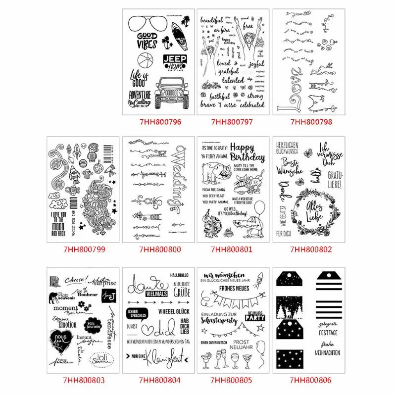 Лучшее пожелание алфавита DIY силиконовый прозрачный штамп цепляющее тиснение
