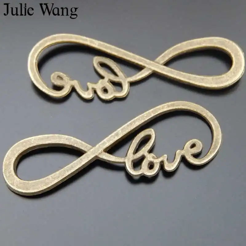 Julie Wang 20 шт сплав античная бронза Бесконечность любовь символ соединители
