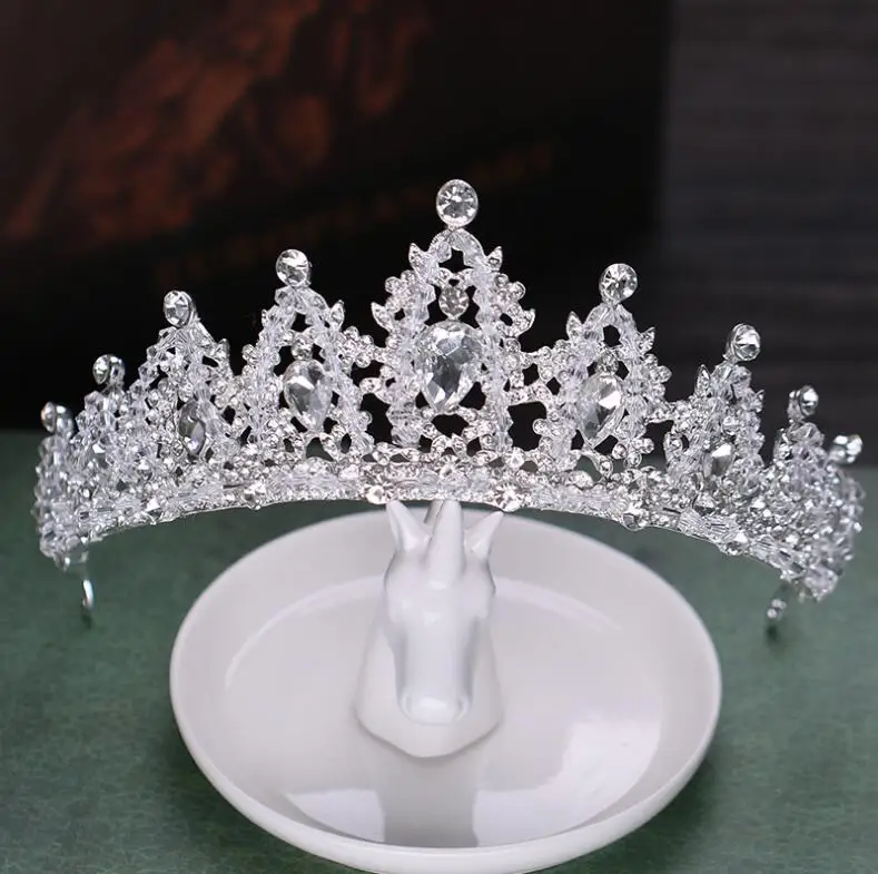 Style 2 White Черная тиара KMVEXO, тиара с черными стразами - Окраска металла: Style 2 White
