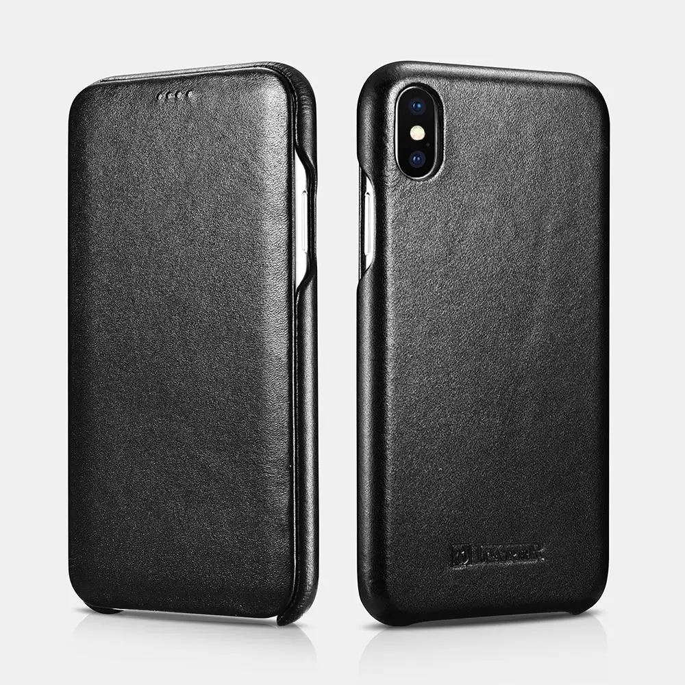 Роскошный чехол iCarer из натуральной кожи с закругленными краями для iPhone XR XS Max 7 8 Plus