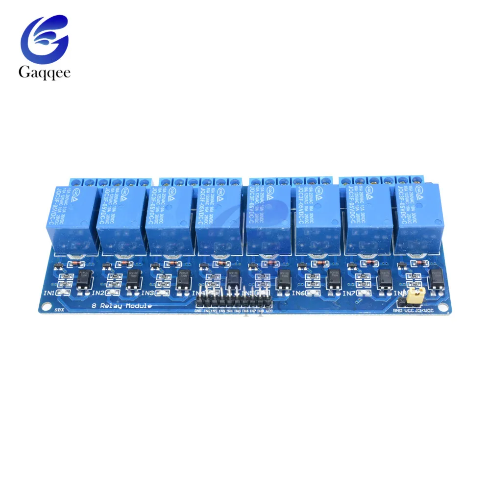 Релейный модуль постоянного тока 5 В 8 каналов спиральный для Arduino Raspberry Pi DSP AVR PIC ARM