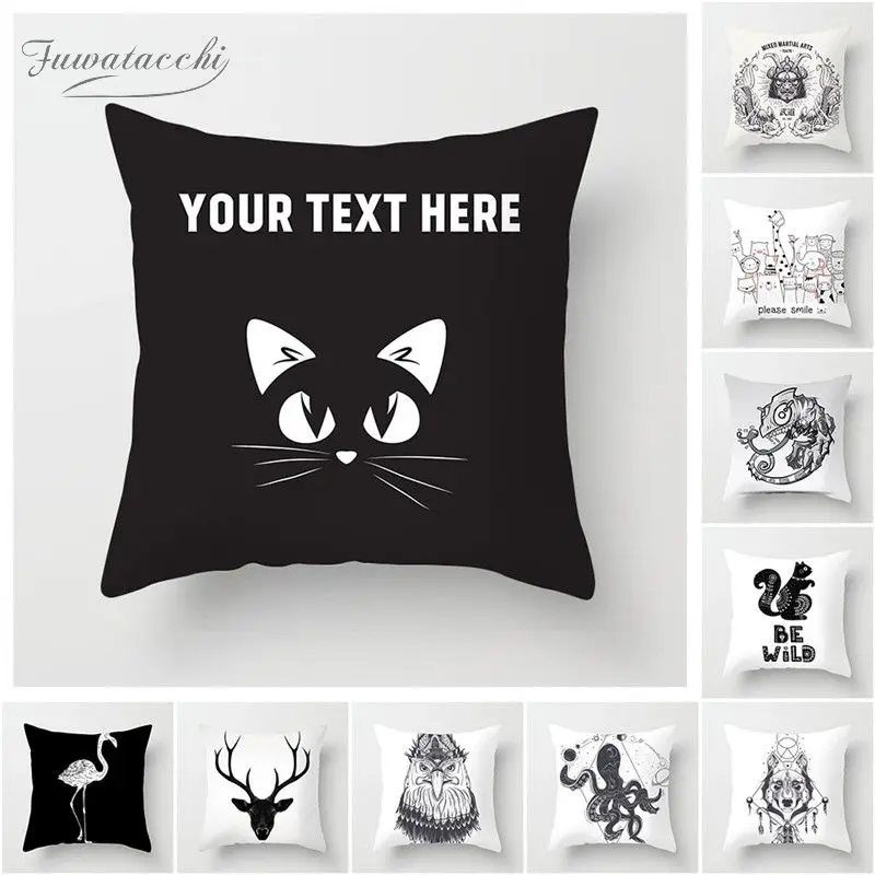 Fuwatacchi милый животных Чехлы черный Белый Цвет Олень лошадь волк банные полотенца