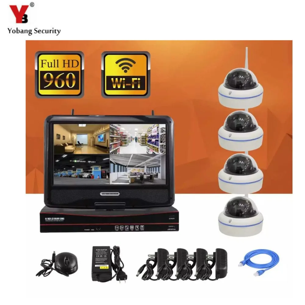 Yobangбезопасности 10 1 дюймов монитор 4CH 960 P Домашняя безопасность Wifi беспроводной