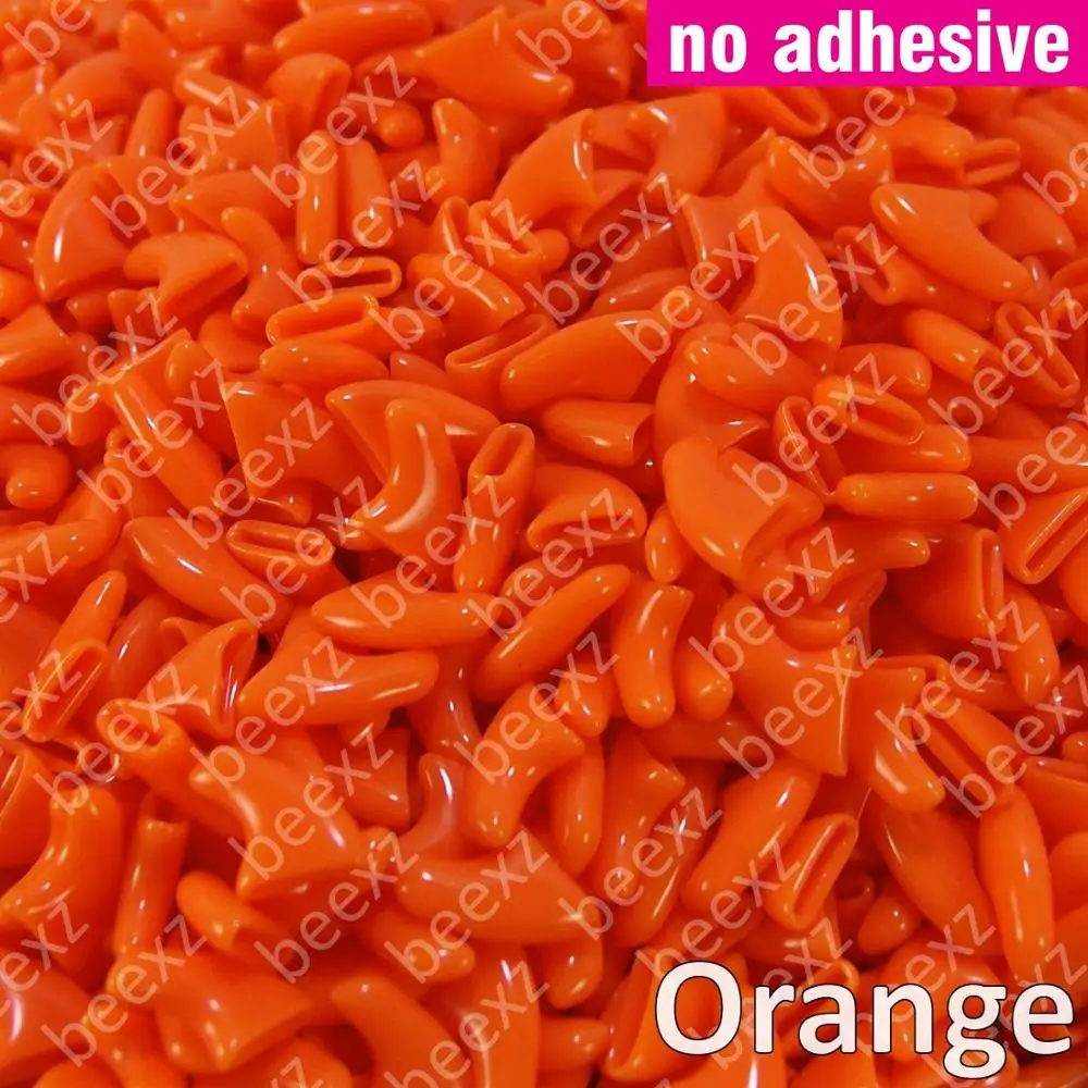 Orange (no adhesive) 20шт-мягкие колпачки для ногтей для кошек/* XS, S, M, L, cover, cat, paw, claw, zet*/ - Цвет: Orange (no adhesive)