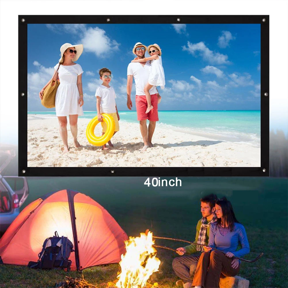Amzdeal foldble 40 дюймов проектор портативный 4:3 белый проекции для HD домашнего Театр