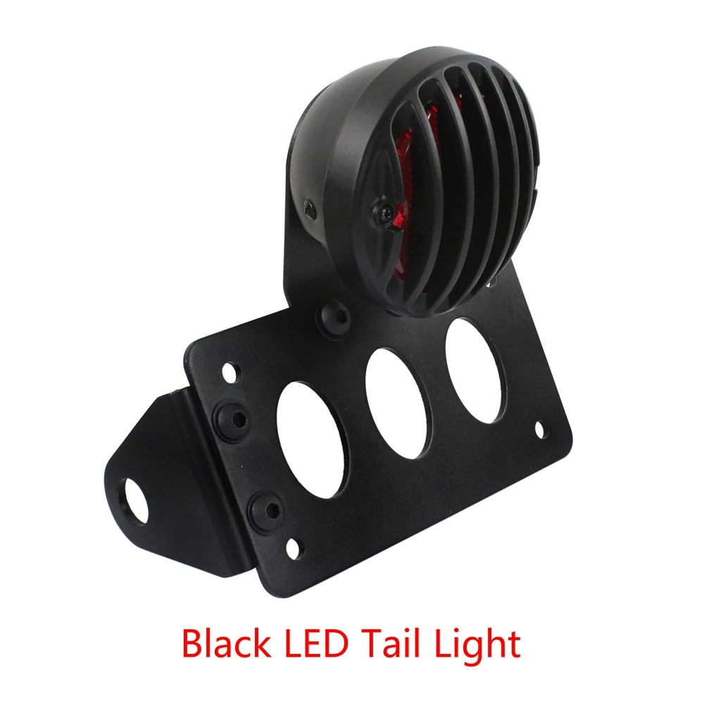 LED Black Мотоцикл светодиодный фонарь светильник Боковое крепление стоп Светильник w/" x 4" номерной знак Задние Огни Кронштейн для Harley Sportster поплавок - Цвет: LED Black