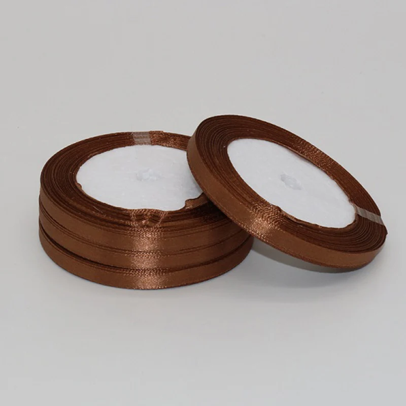Коричневая шелковая сатиновая подарочная лента украшение для упаковки
