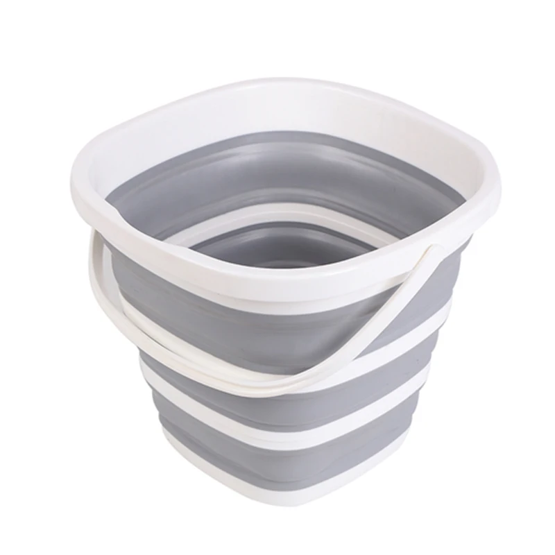 

Silicone Bucket for Fishing Promotion Folding Bucket Car Wash Outdoor Fishing Supplies Square 10L Bathroom Kitchen Camp Bucket