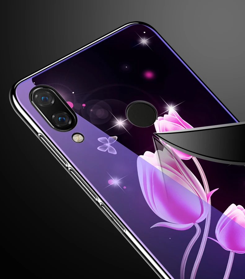 Синий светильник волк закаленное Стекло чехол для huawei Honor 10 lite мягкий краями, покрытыми металлом крышка Стекло тонкий кожаный Капа для huawei Honor 9 lite 8X