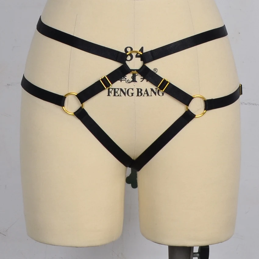 Hot black Women Sexy Lingerie Gothic Harajuku Adjustable Body Harness Fetish Wear Bondage T-back | Тематическая одежда и