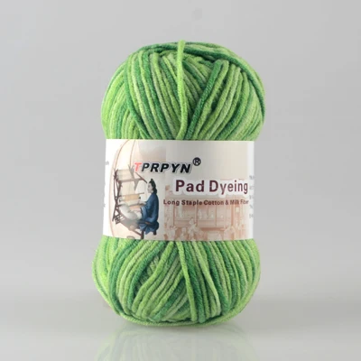 03 apple green camou TPRPYN 12 шт = 600 г причудливая пряжа смешанных цветов Меланжевая нить струны хлопок смешанная пряжа красивая для ручного вязания свитер - Цвет: 03 apple green camou