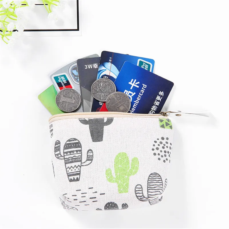 Новинка 2018 мультяшный принт растений кошелек для монет кактус повседневный