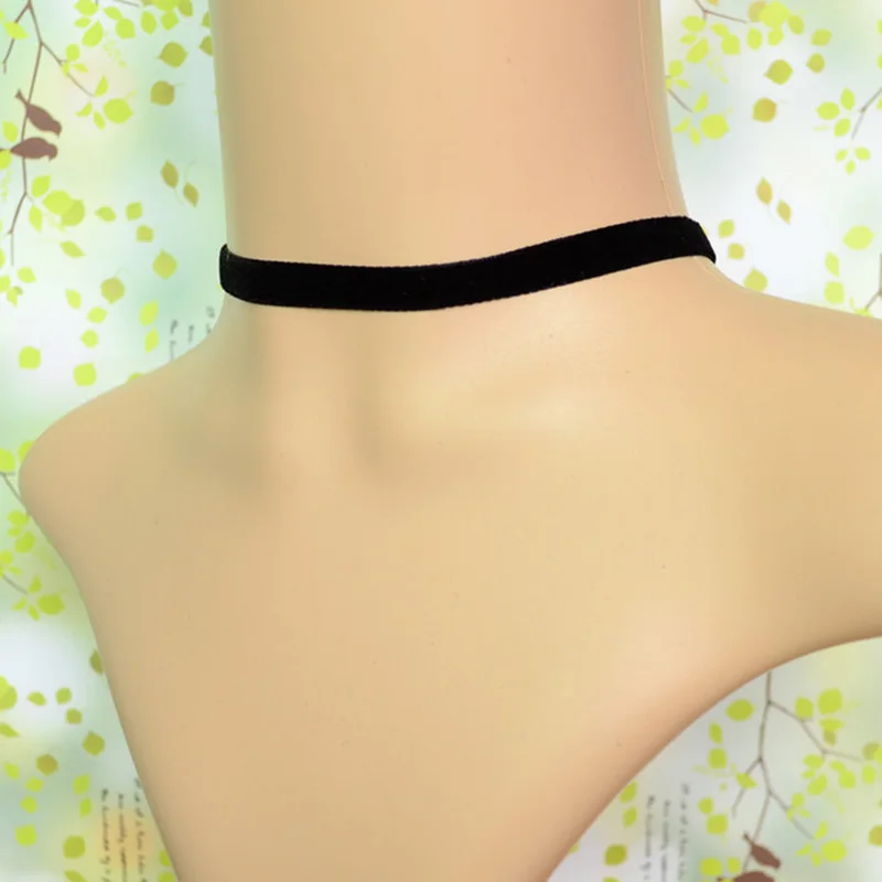 Женский простой Бархатный чокер в стиле хиппи винтажное ожерелье из