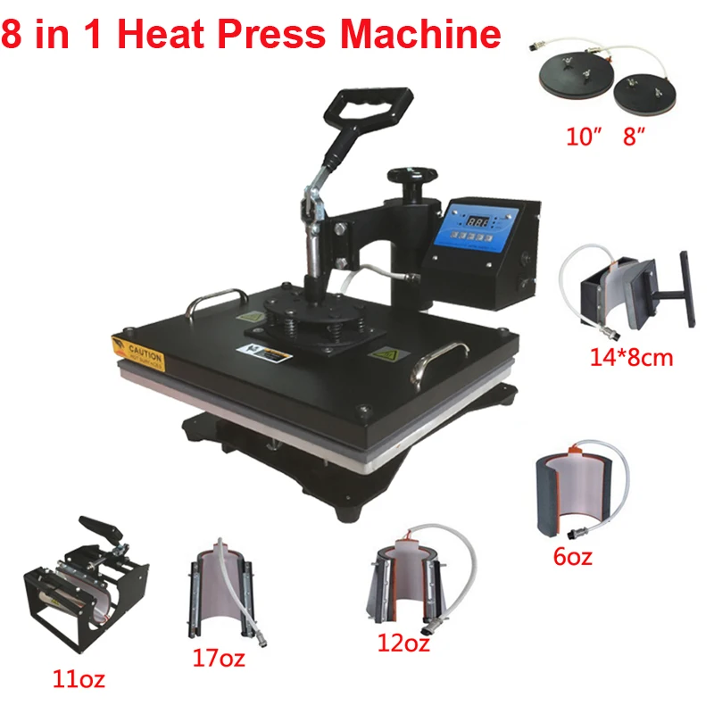 

Комбинированный тепловой пресс OYfame 8 в 1 с новым дизайном, Термотрансферная сублимационная машина, сублимационный принтер для кружек, колпа...