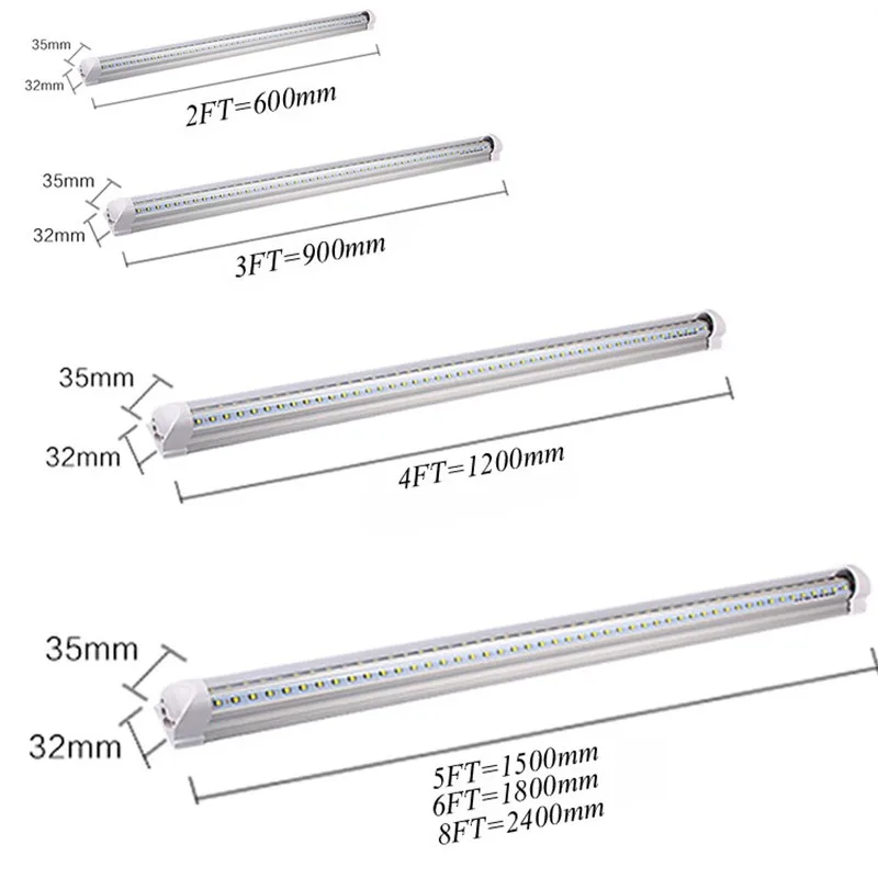 Светодиодный прожектор T8 50 шт. 4 фута 5 футов 6 8 SMD2835 100 лм/Вт светодиодный|led