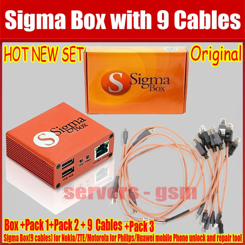 Новейшие 100% Оригинальные Кабели Sigma Box + 9 (с PACK 1 PACK2 PACK3) обновление | Мобильные