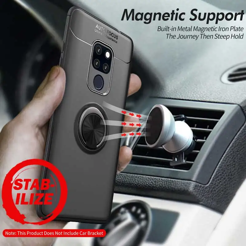 soft tpu phone case for huawei mate20 mate20pro mate20x mate10 mate30 mate40 rotatable magnetic bracket silicone back cover free global shipping