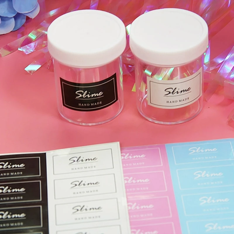 Горячая продажа Новые слизи контейнеры стикер коробка для хранения наклейка