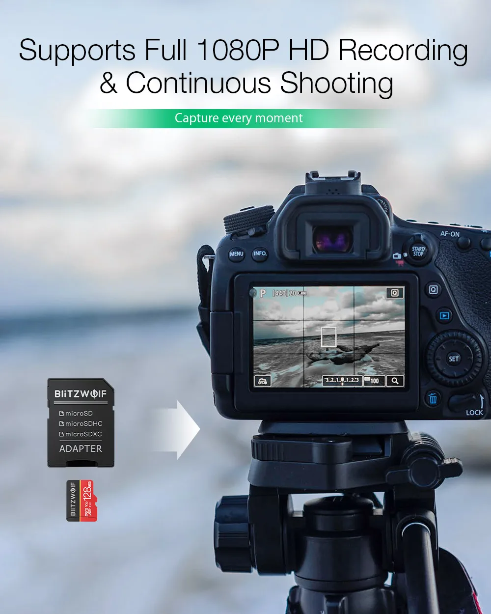BlitzWolf BW-TF1 класс 10 UHS-1 16 ГБ 32 ГБ UHS-3 V30 64 Гб 128 Гб Micro SD карта памяти с адаптером