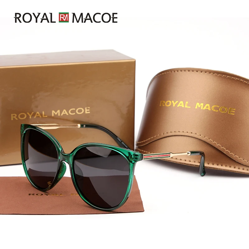 Солнцезащитные очки кошачий глаз от ROYAL MACOE 2019 новый дизайн полосатая оправа