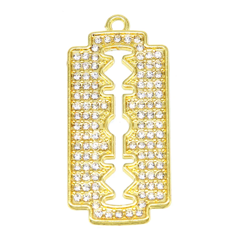 Мужские ювелирные изделия бритва 3 шт. модные золотистые/черные ожерелья с