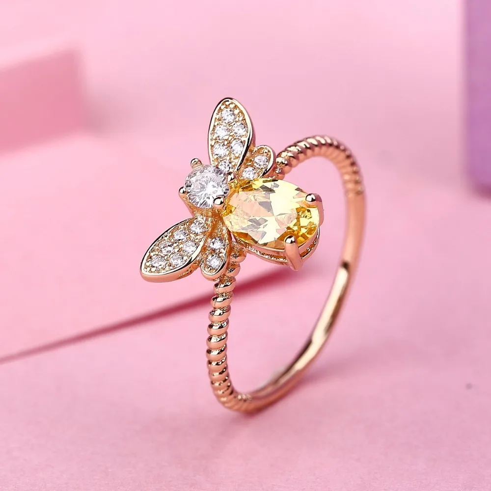 Чжэ вентилятор Овальный Желтый Цвет кольцо для девочек-подростков высокое