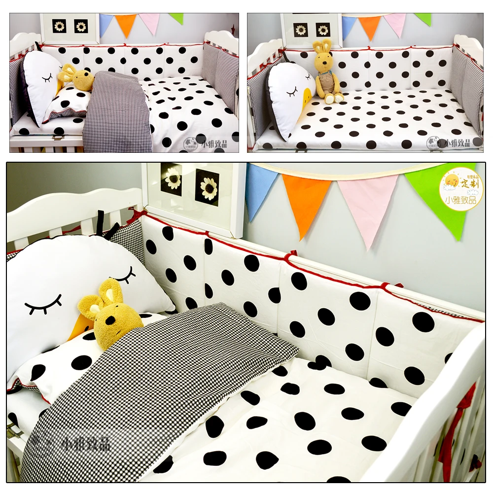as picture 3pcs Хлопок, Комплект постельного белья для малышей, кроватка, 3 шт., простыня, пододеяльник, наволочка, медведь, кот, лиса, черный, белый, плюс узор для девочек, постельные принадлежности для мальчиков - Цвет: as picture 3pcs