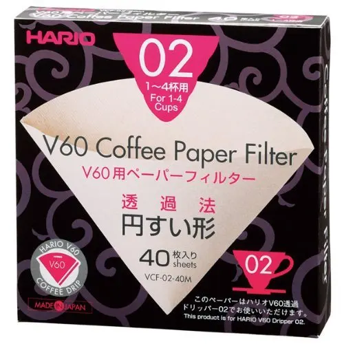 Hario 02 40 количество Кофе натуральный Бумага фильтры не отбеливать для 4 чашки