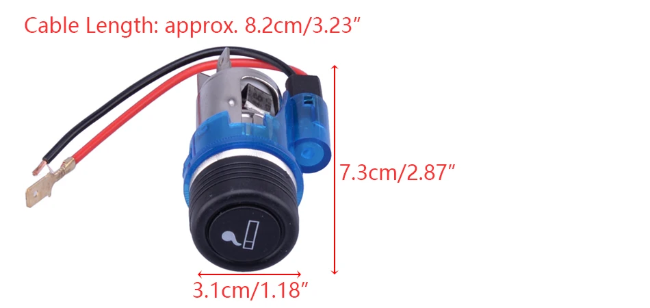 Beler Портативный автомобильного прикуривателя 12V 120W с подсветкой Зажигалка Мощность разъем для транспортного средства, мотоцикла, автомобиля Лодка Красный/синий/зеленый