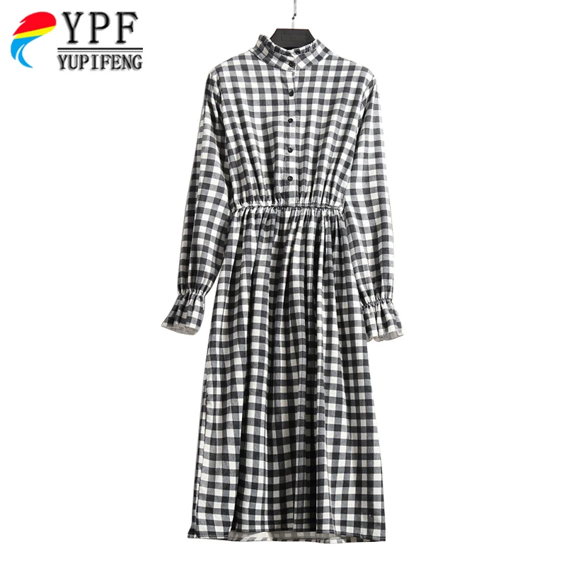 2019 вельветовое винтажное платье с высокой эластичной резинкой на талии зимние