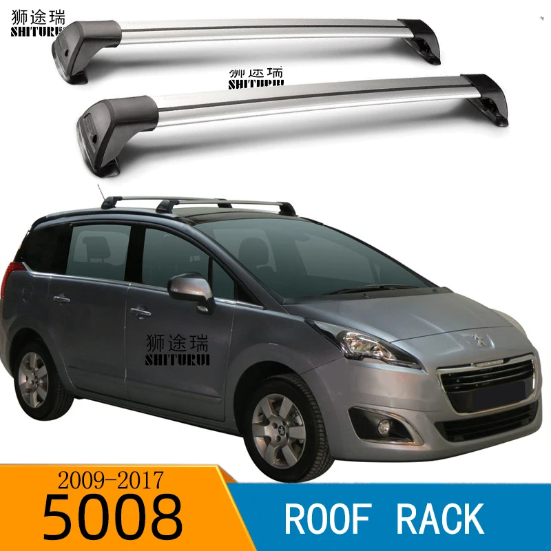 SHITURUI 2 шт штанги на крышу для PEUGEOT 5008 2009- алюминиевый сплав боковые штанги поперечные рельсы на крышу багажника