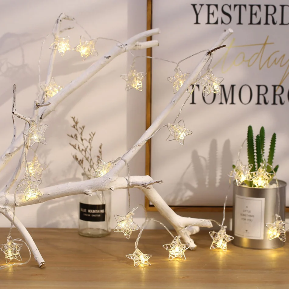 

Metal wire star battery power led string light, holiday String Party lights,home/Patio/Romantic wedding/ girls room decor