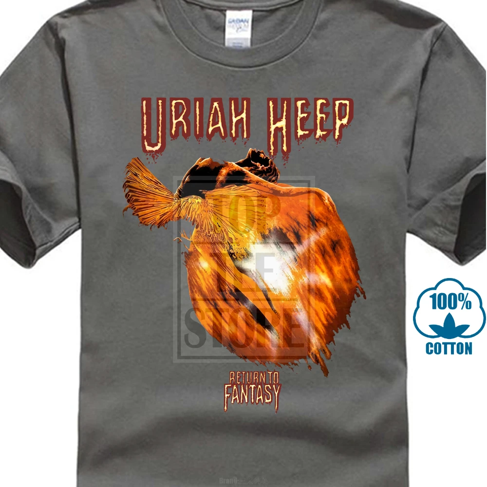 Темно-серый Uriah Heep Return To Fantasy черная футболка Styx Nazareth жесткий рок темно фиолетовый - Цвет: Темно-серый