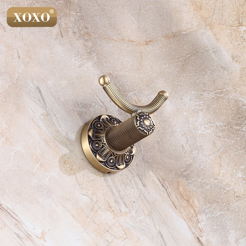 XOXO твердая латунная Классическая вешалка для одежды резная Античная бронзовая
