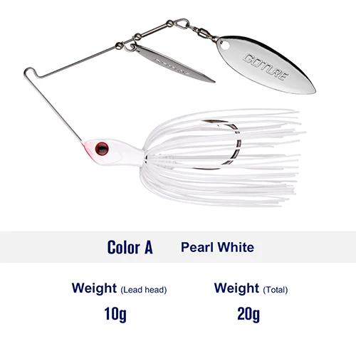 10g Pearl White Goture ELFIN приманка для рыбалки 20 г металлическая джиг приманка Spinner ложка приманки двойные лопасти ивы быстро тонущие Спиннер приманка - Цвет: 10g Pearl White