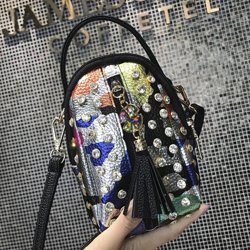 

Fashion Women Backpack Female backpack shoulder bag women messenger Mini backpack diamonds pu leather simple retro leisure bag