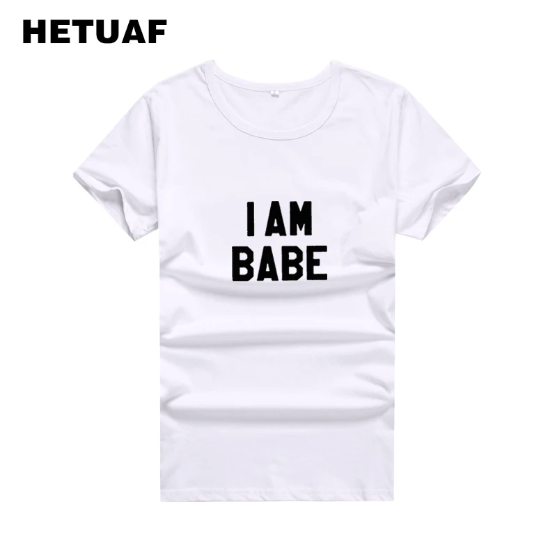 Женская футболка HETUAF I Am Baby стильная уличная одежда для влюбленных забавные