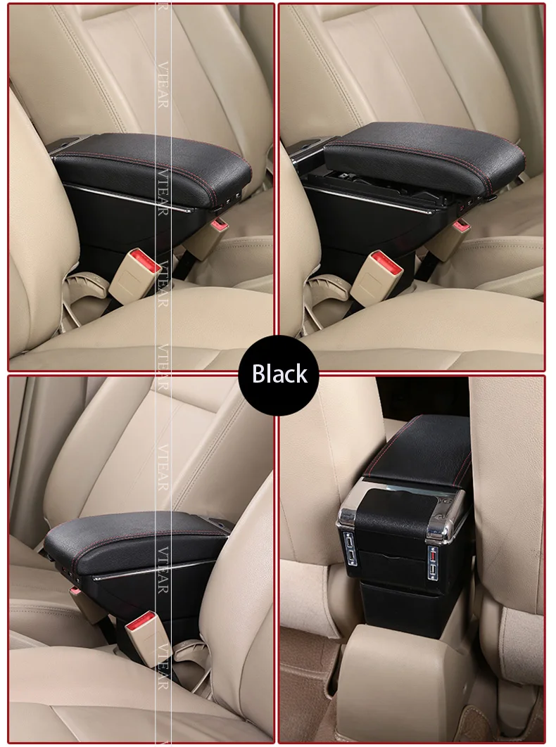 Vtear для Honda Fit Jazz подлокотник автомобильный-Стайлинг центральная консоль кожаный ящик для хранения украшения автомобильные аксессуары подлокотник для авто