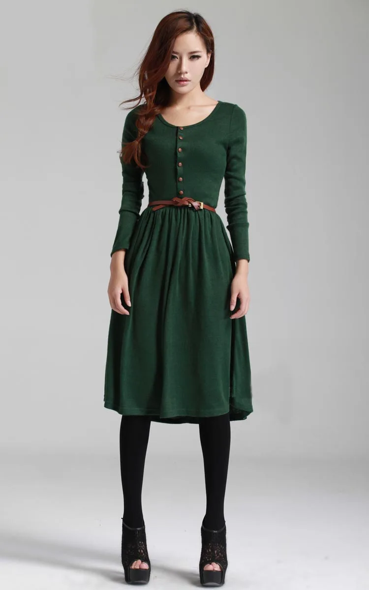 Vestido Longo Платье размера плюс стильное винтажное трикотажное платье с длинным рукавом и пуговицами с поясом прямое цельное