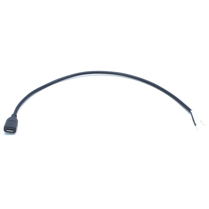 EClyxun 1 шт. 30 см 5Pin Micro USB гнездовой кабель питания 3A 2 ядра V8 черный зарядный разъем