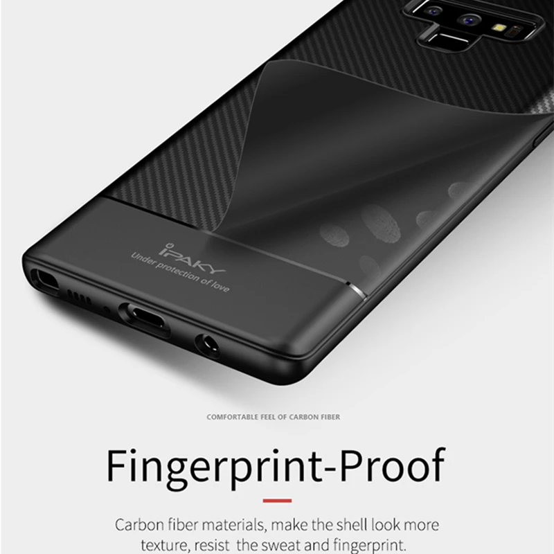 

for Samsung Note 9 Case IPAKY Note 8 S8 S9 S10 Carbon Fiber Skin Hybrid Silicone Shockproof Soft Case for Samsung Note 9 Case