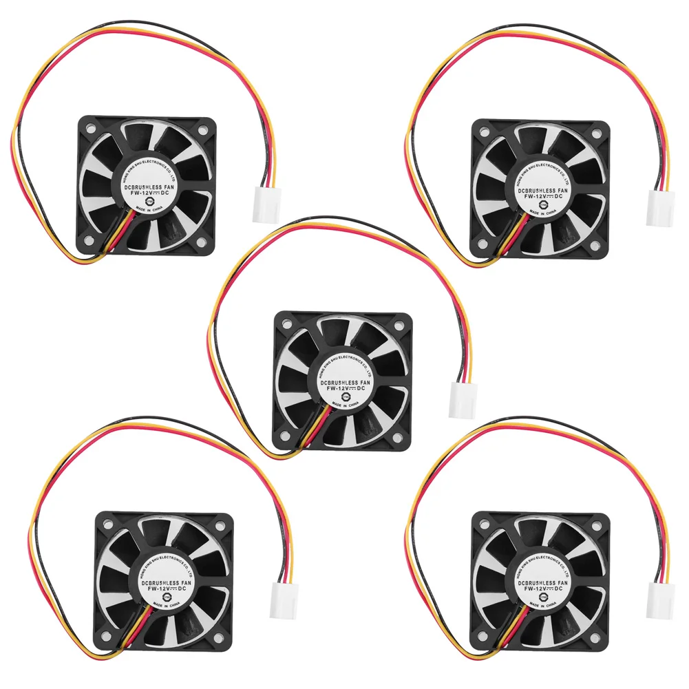 

5pcs/Lot 3 Pin CPU 5cm Cooler Cooling Fan Heatsinks Radiator 50 x 50 x 10mm for PC Computer 12V